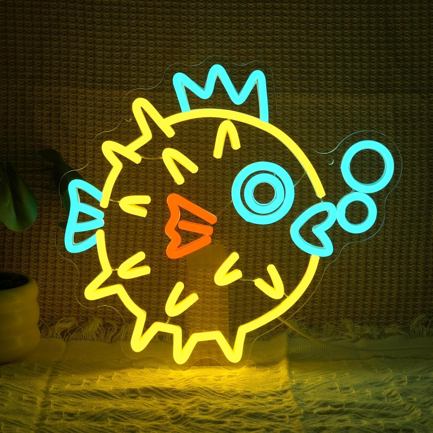 Aquarium Fish Restaurant - Enseigne néon Poisson-bouffant, Lumière LED à