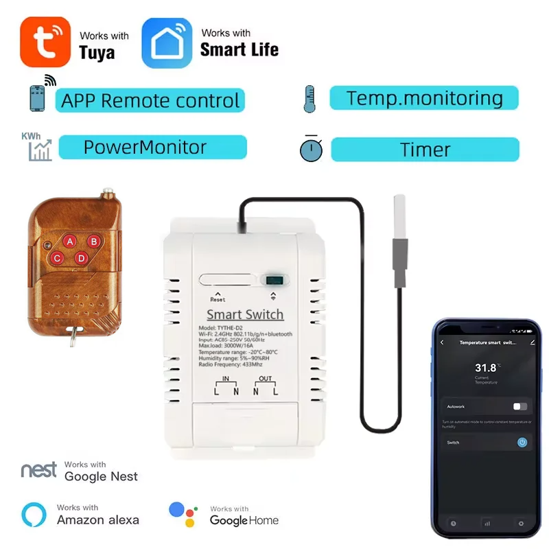 Aquarium Fish Store - Tuya Wifi 16A/20A interrupteur intelligent de