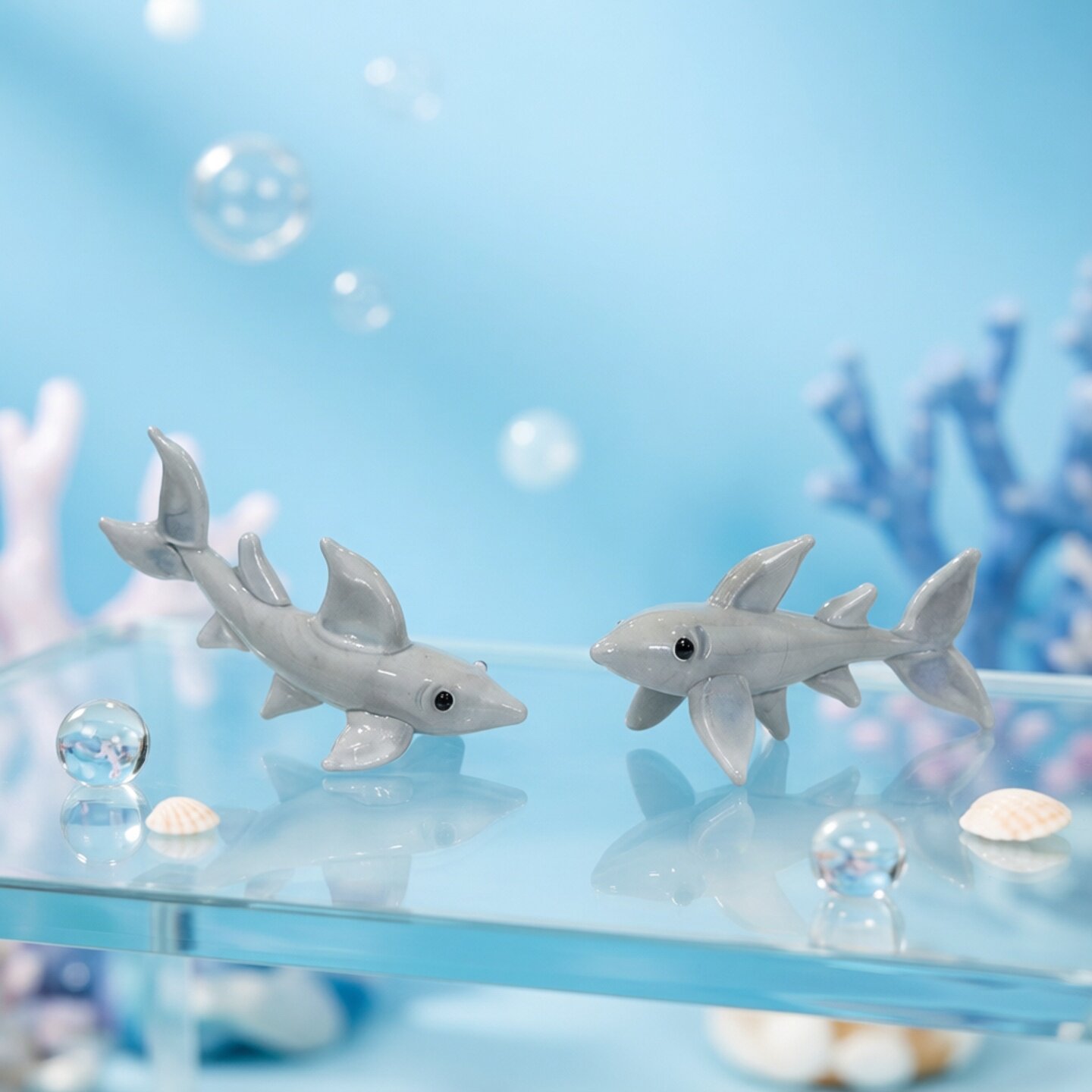 Aquarium Fish Shark - Figurine de requin miniature en verre