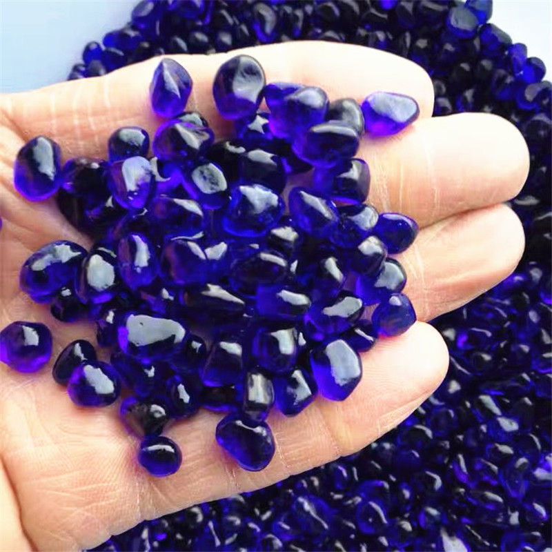 Aquarium Fish Colour - 1000g de gravier de verre bleu,