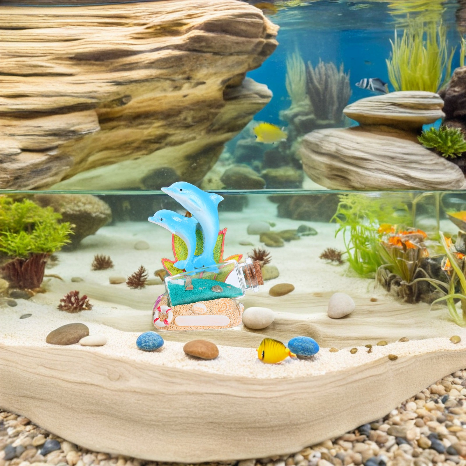 Aquarium Fish Dolphin - Sculpture de Dauphin, Bouteille Décorative en