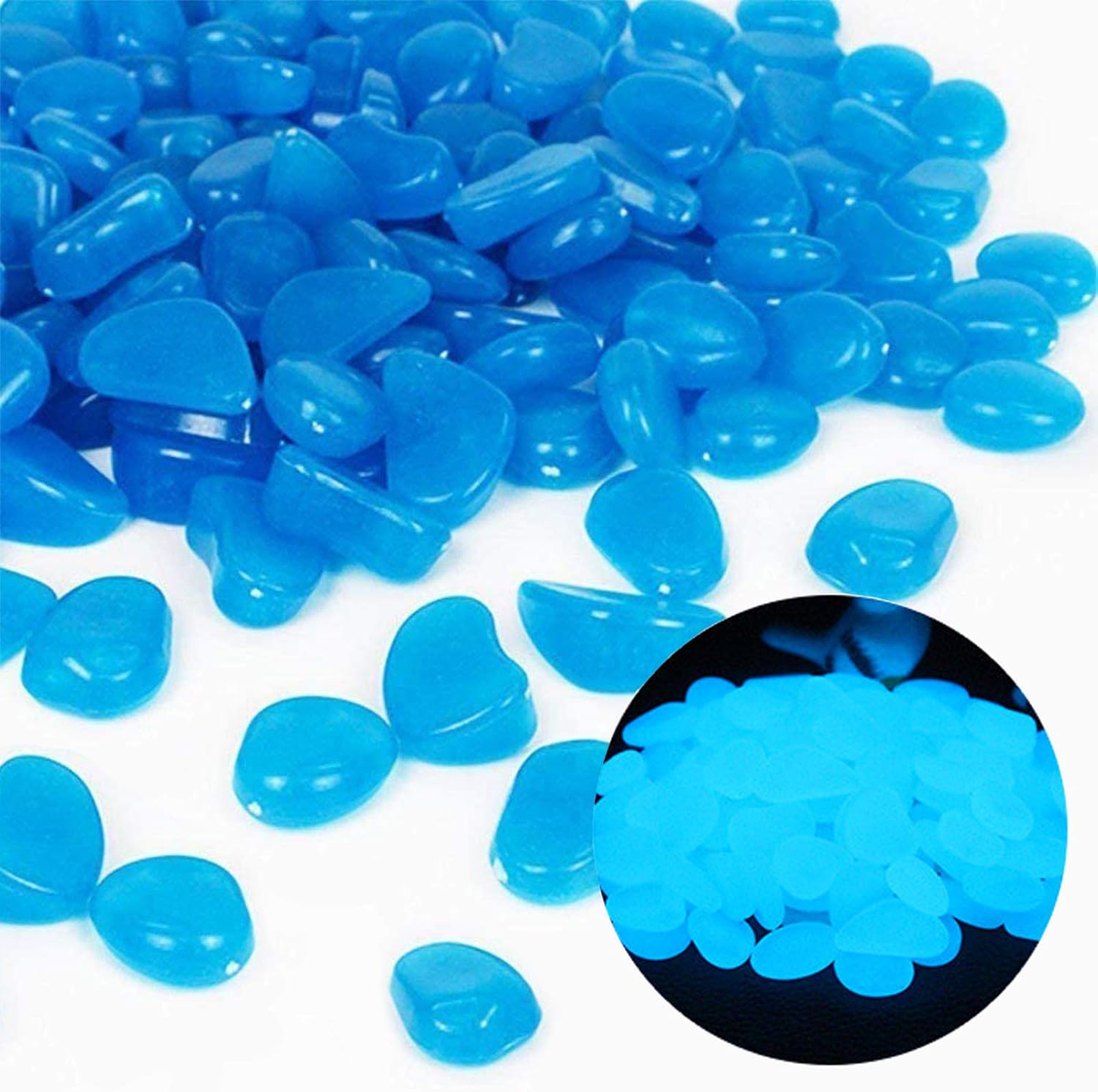 Aquarium Fish Store - Roches d'aquarium scintillantes, galets bleus pour