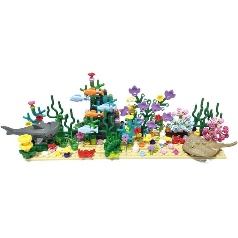 Aquarium Fish Shark - City MOC Aquarium Sous-Marin Scènes Végétales