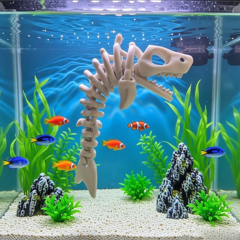 Aquarium Fish Shark - Squelette de requin de 17 cm