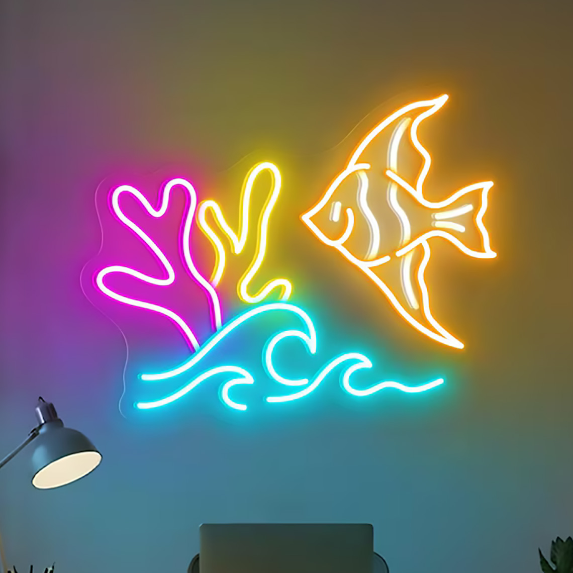 Enseigne néon poisson, enseign - Aquarium Fish Restaurant avis et prix